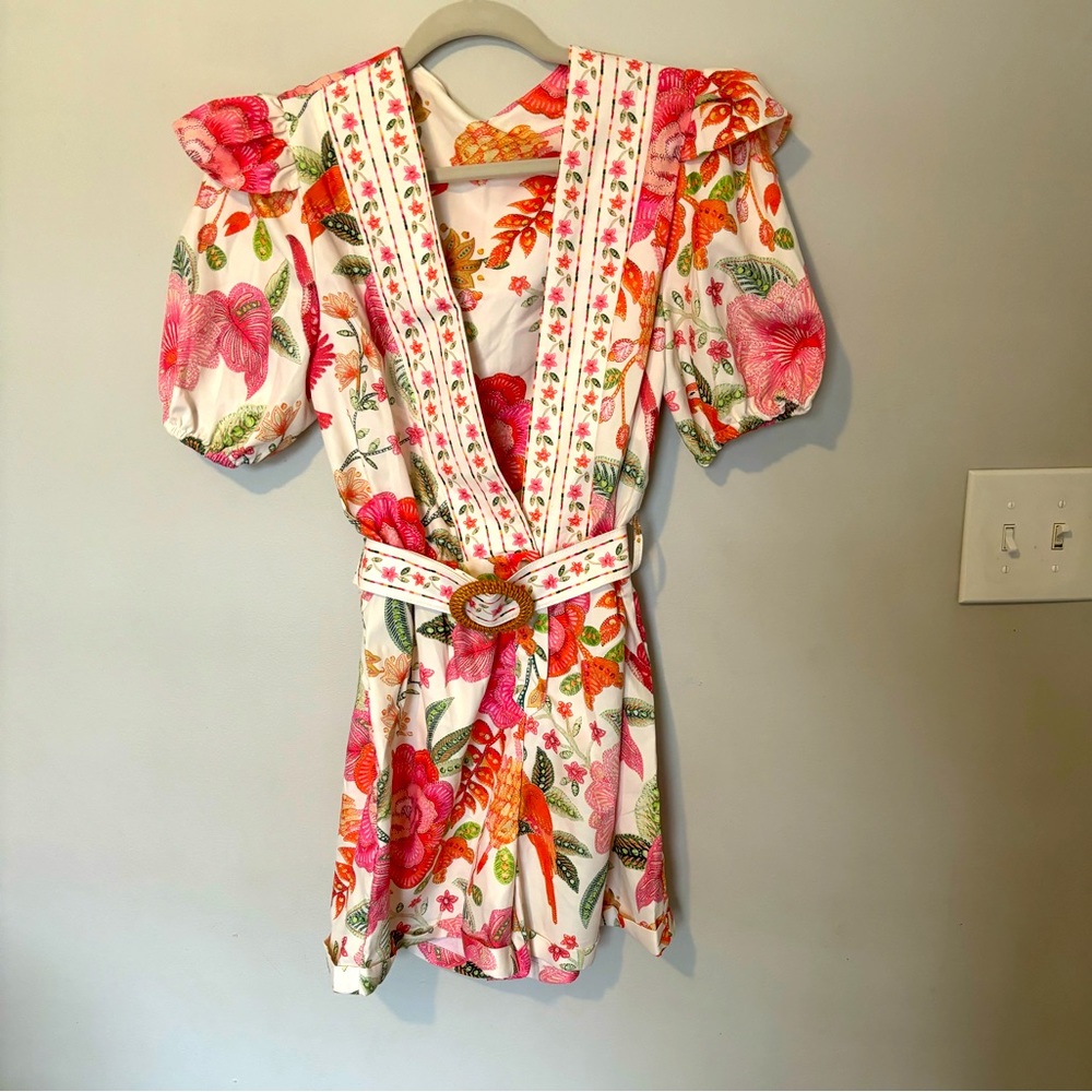 Floral Playsuit Romper with belt
